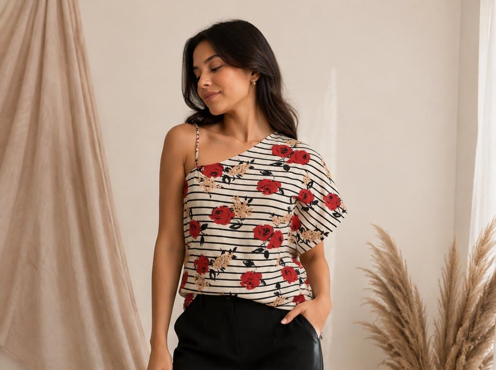 Blusa asimétrica floral